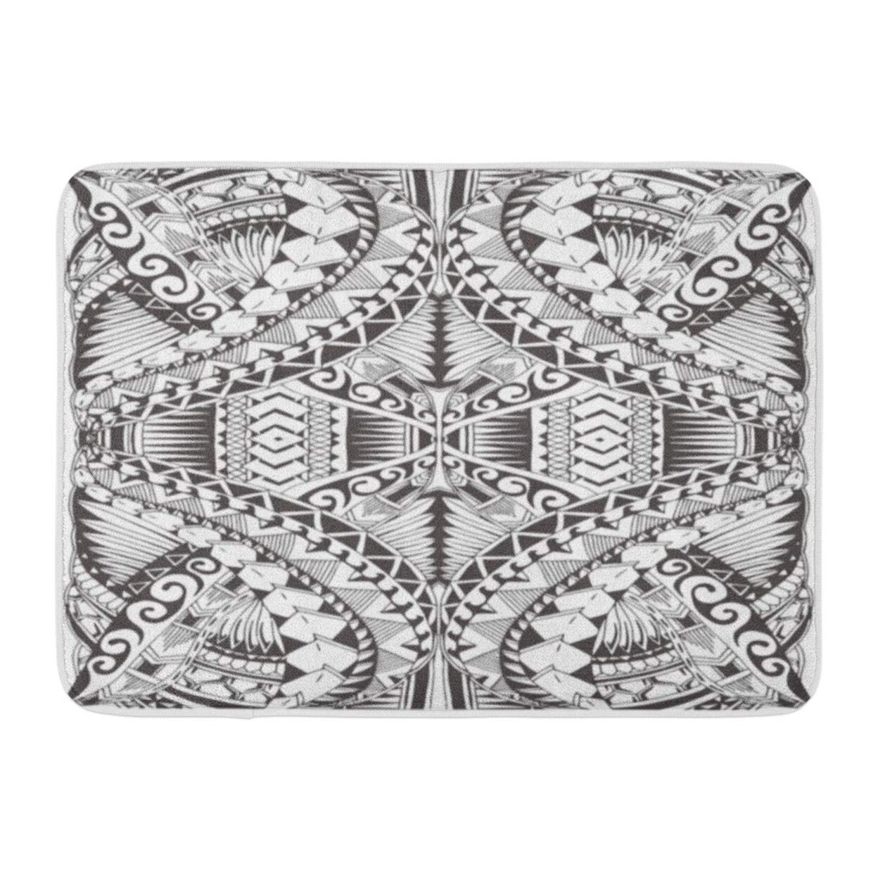 Shop Polynesian Of The Samoa Maori Tattoo Pattern Lines Tribal Abstract Doormat Floor Rug Bath Mat 23 6x15 7 Inch Multi On Sale Overstock 31773438