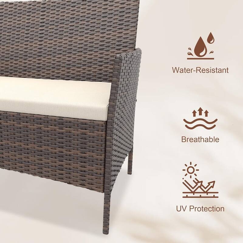 4 Pieces Patio Rattan Wicker Chairs for Garden, Yard, Pool