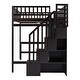 preview thumbnail 11 of 13, Full Size Sturdy Construction & Unique Design Loft Bed with Bookshelf,Drawers,Desk,and Wardrobe,