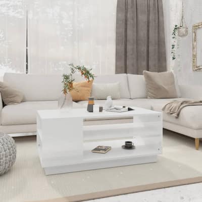 vidaXL Coffee Table Accent End Side Sofa Table for Living Room Engineered Wood - 40.2" x 21.7" x 16.9"
