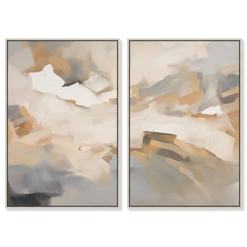 Lost in Thought Canvas Set of 2 by Art Remedy - 24" x 36" - Silver