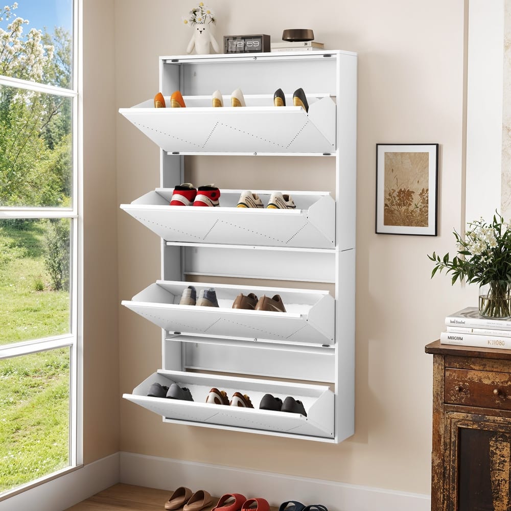 Moasis 3 Flip Drawers Steel Shoe Storage Cabinet Wall mount