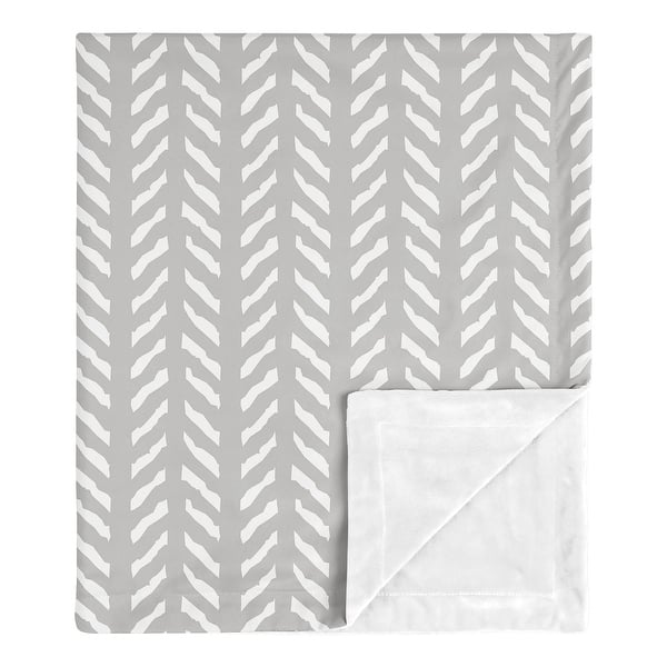 slide 2 of 4, Grey Boho Arrow Boy Girl Baby Receiving Security Swaddle Blanket - Gray Herringbone for Woodland Forest Friends Collection