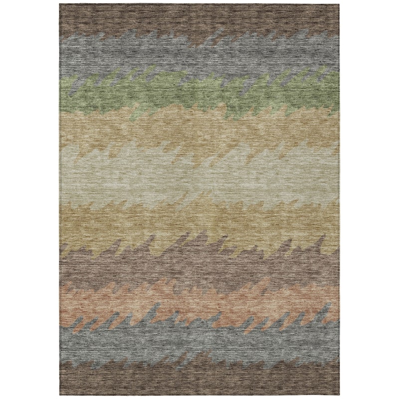 HomeRoots Striped Transitional Rectangle Outdoor Rug