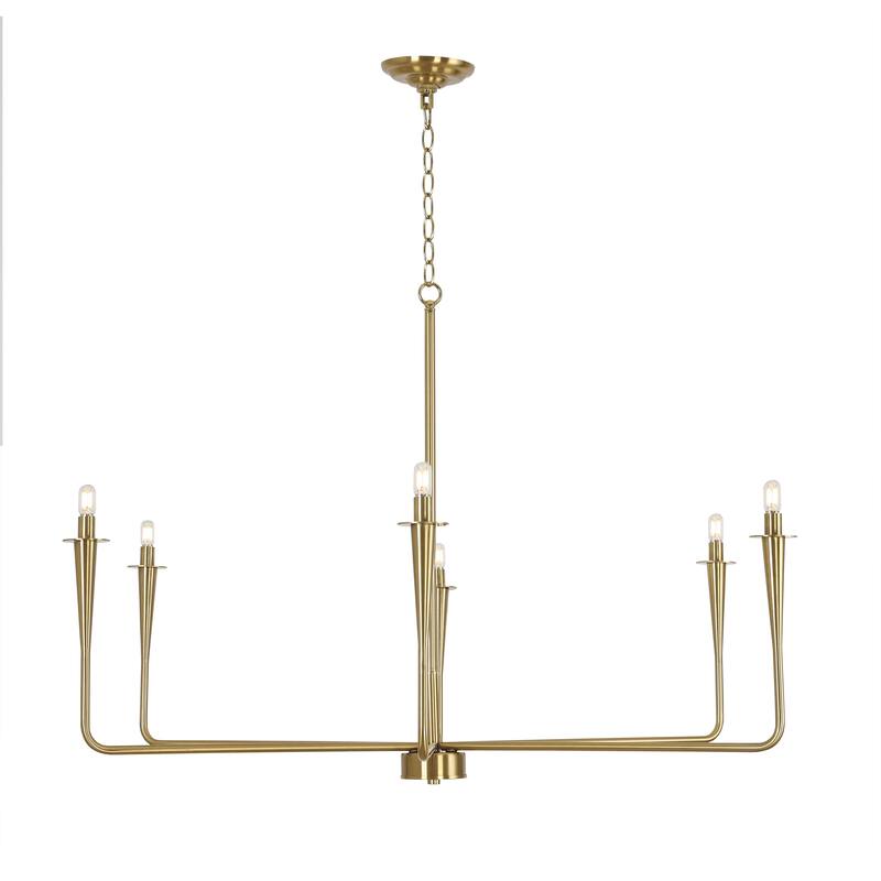 6-Light Modern French 43.5" Candle Iron Chandelier Pendant Lighting