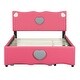 preview thumbnail 5 of 7, Full Size Upholstered Platform Bed with Trundle and Heart Shaped
