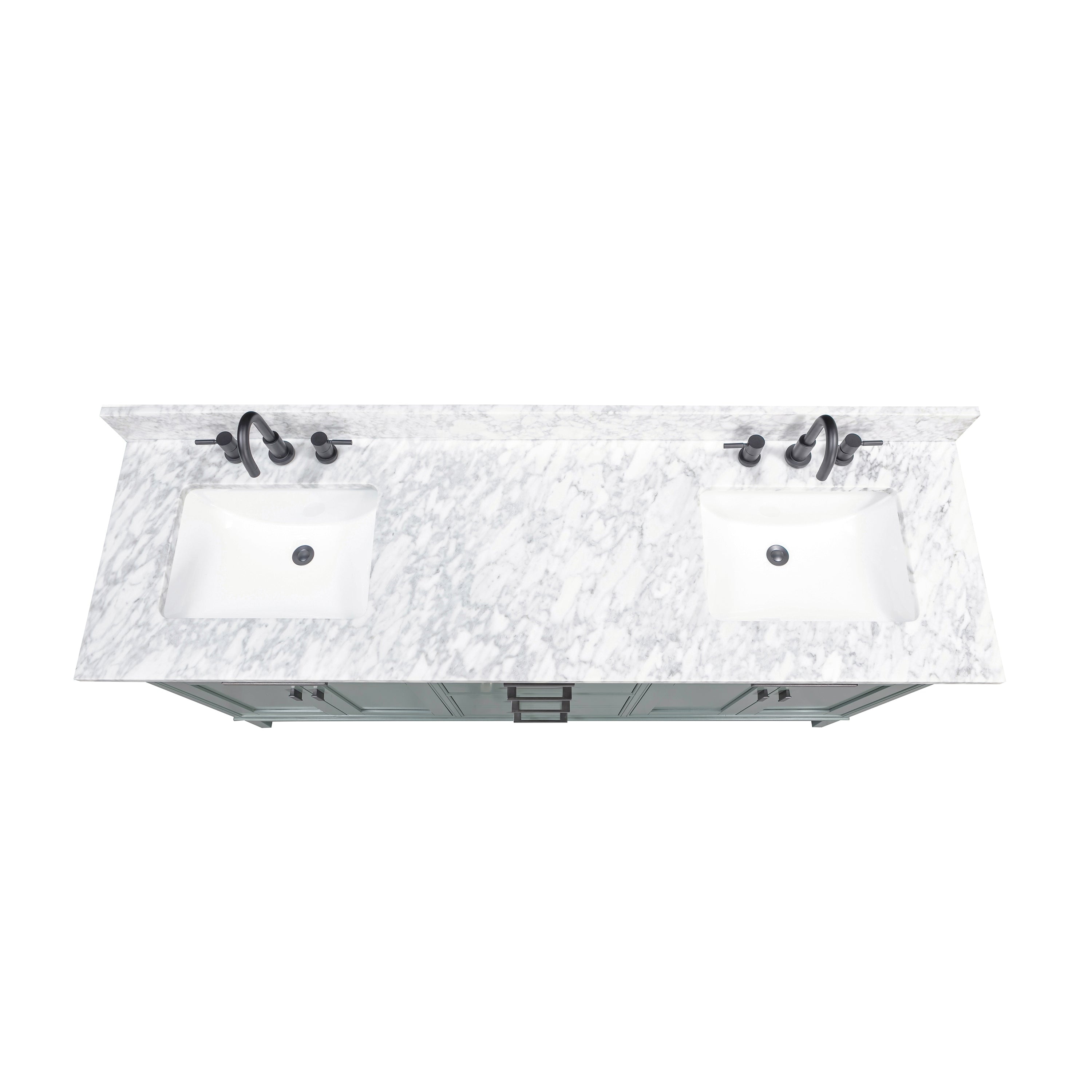 Madison 72 in. Double Sink Bathroom Vanity with Carrara Marble Top