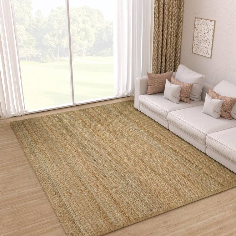 Jute Hand Braided Zigzag Stitch Natural Fibers Farmhouse Style Area Rug