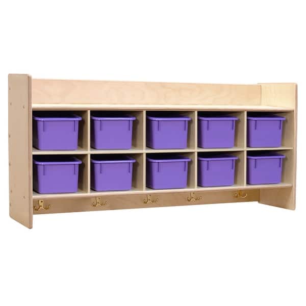 slide 2 of 3, Contender Wall Hanging Storage with 10 Purple Trays - 46.75