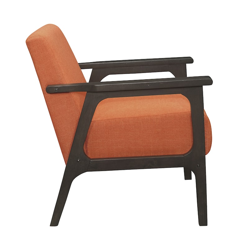 Fabric Upholstered Accent Chair with Antique Gray Frame