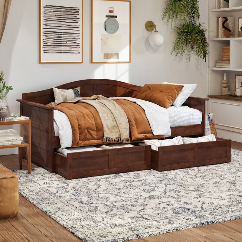 AFI Acadia Twin Size Daybed with Storage Drawers - Walnut