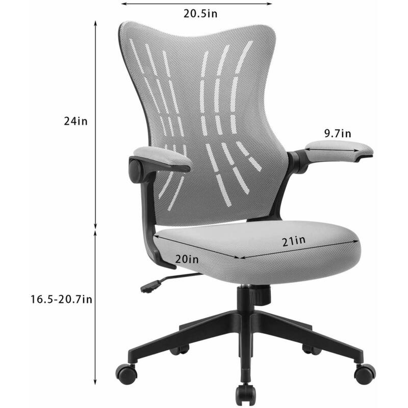 Homall Mid Back Mesh Office Desk Chair - Swivel Task Chair with Flip Arms and Lumbar Support