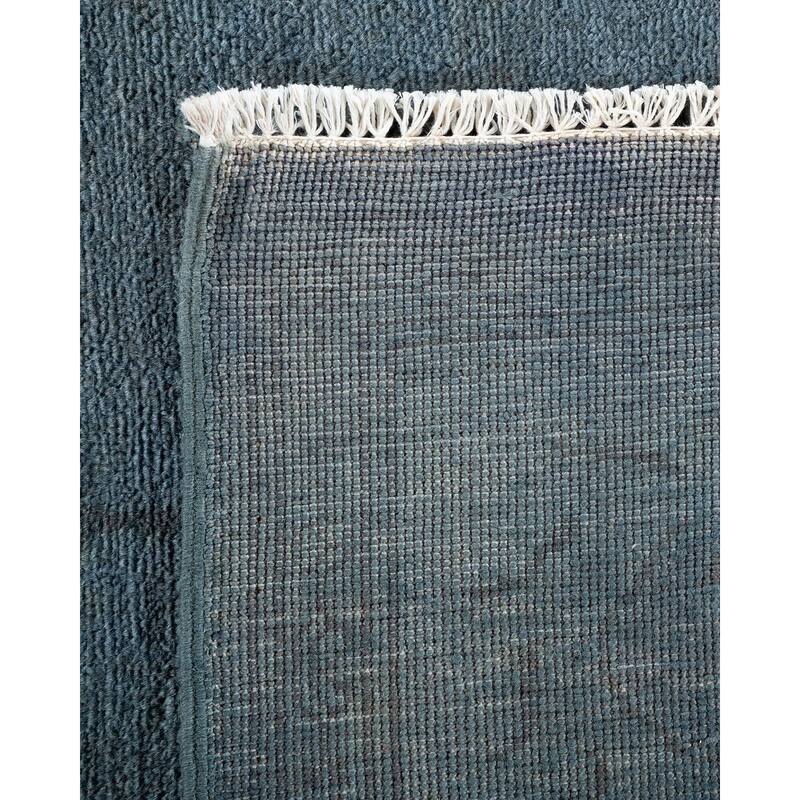 Overton Hand Knotted Wool Vintage Inspired Modern Contemporary Overdyed Gray Area Rug - 6' 3" x 9' 3"