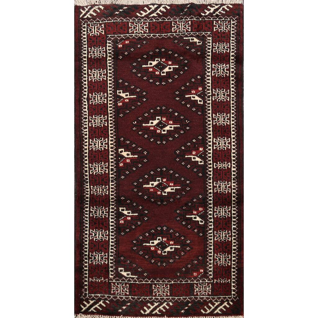 Tribal Bokhara Oriental Area Rug Wool Handmade Kitchen Carpet - 2'2" x 3'6"
