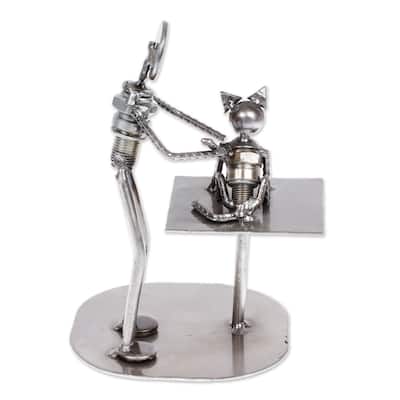 Novica Handmade Rustic Veterinarian Recycled Auto Parts Sculpture