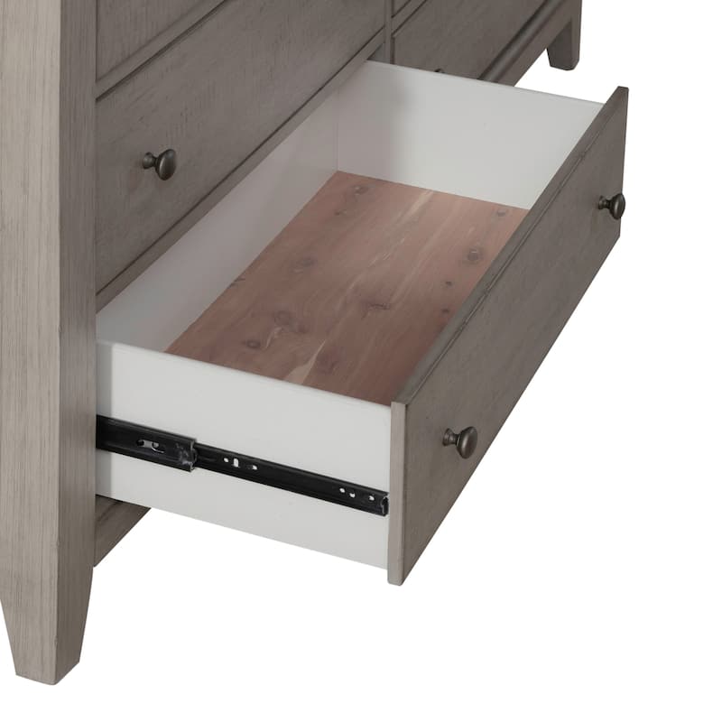 Liberty Furniture Ivy Hollow Mantle Storage Bed, Dresser & Mirror, Chest, Night Stand - King, Queen