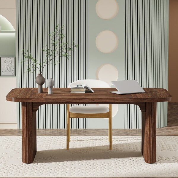 63'' Executive Computer Desk for Home Office, Japanese Writing