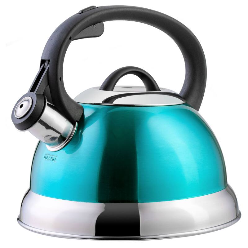 Mr. Coffee Flintshire 1.75 Qt Whistling Stovetop Tea Kettle in Turquoise - 1.75 Quart
