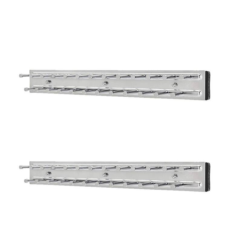 Rev-A-Shelf TRC-14CR 14-Inch Side Mount Extending Tie Rack, Chrome (2 Pack) - 1