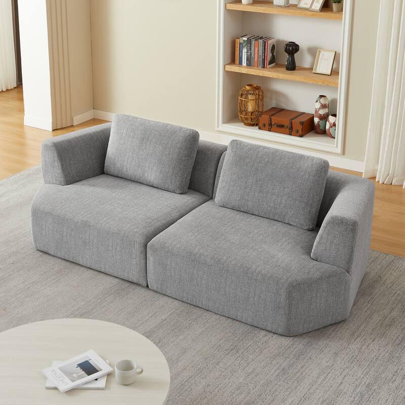 Oversized Chenille Loveseat Sofa 98 inch Compressed Couch, No Assembly