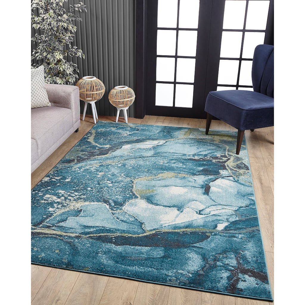 Domani Globe Modern Marble Area Rug