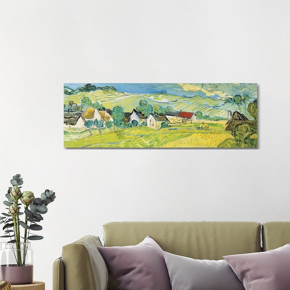 iCanvas "Vue Ensoleille Pres D'Auvers" by Vincent van Gogh Canvas Print