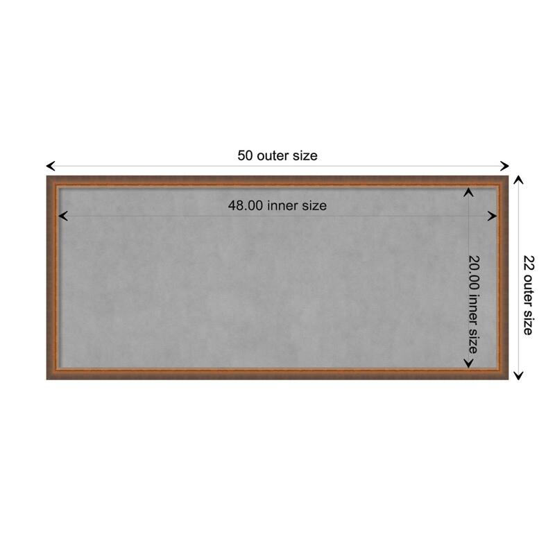 Amanti Art Two Tone Bronze Copper Framed Magnetic Board - Board Size 48x20