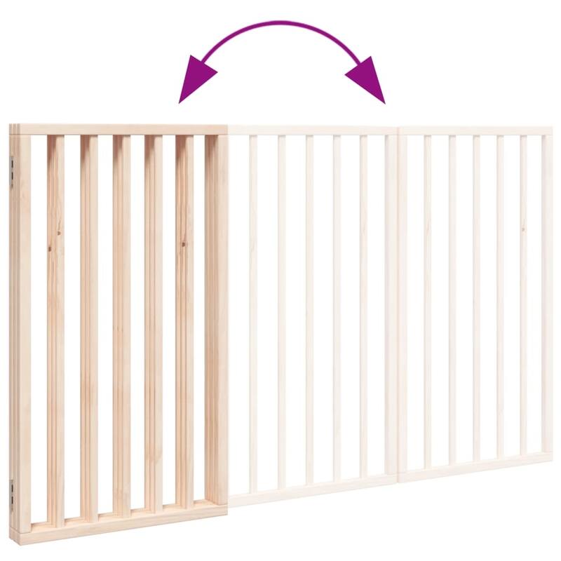 vidaXL Dog Gate Foldable Poplar Wood