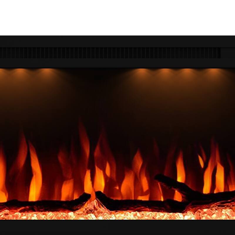 44" 1500W Modern Inserted Wall Mounted Smart Electric Fireplace Heater with APP Control and Remote - 44" L x 6.3" W x 17.72" H