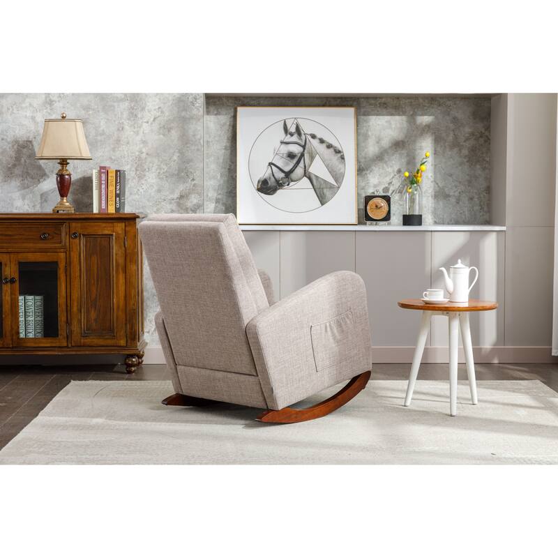 Livingroom Polyester Fabric High Back Arm Chair Modern Solid Plywood