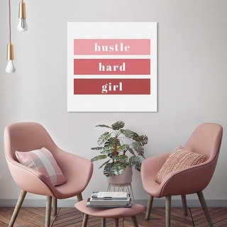 Oliver Gal 'hustle Hard Girl Cut Out' Typography And Quotes Wall Art 