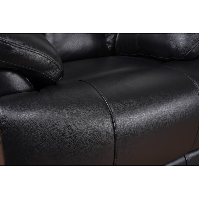 Davin Top Grain Leather Genuine leather Brown Extendable Footrest Manual Recliner