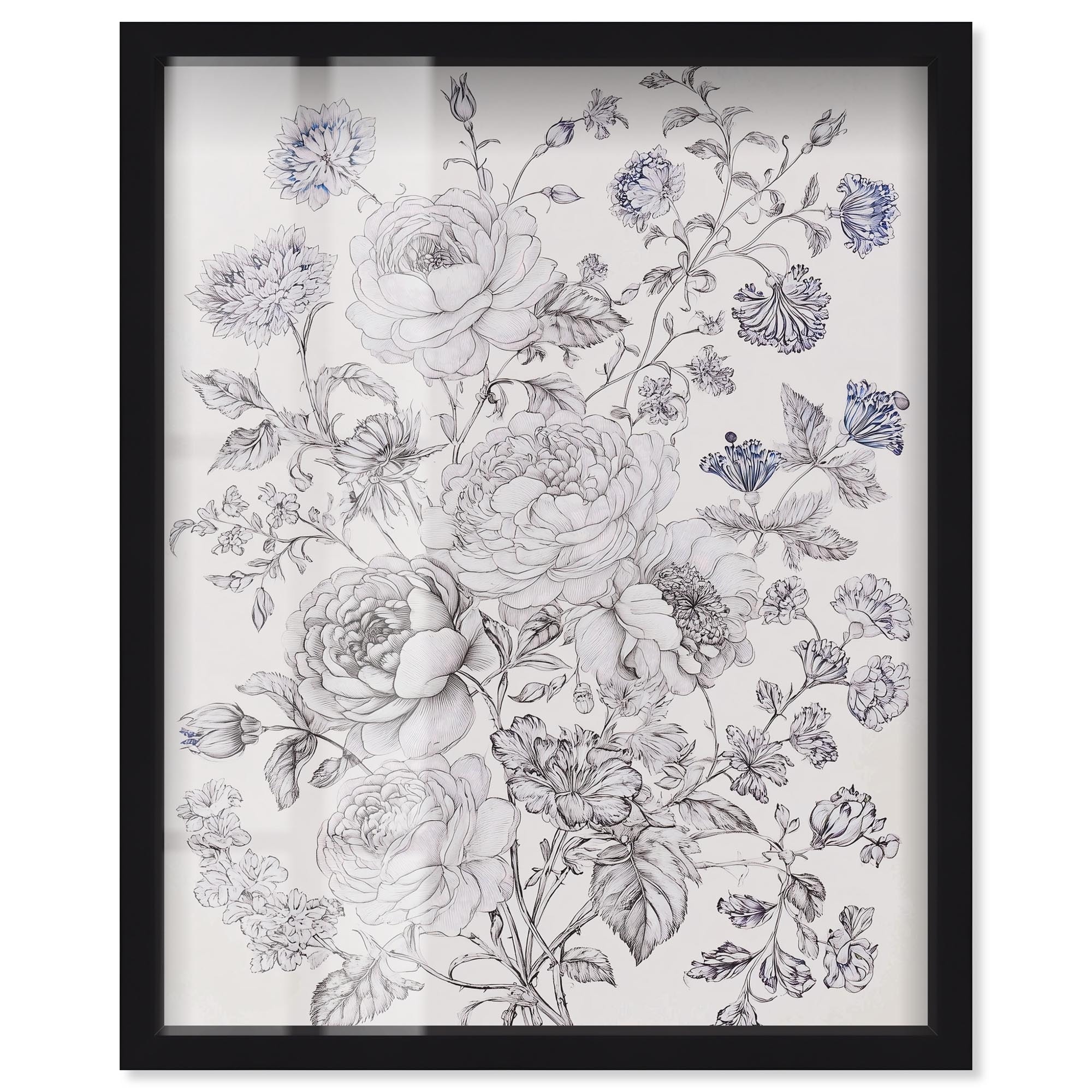 Floral Sketch Fashion Art Shadowbox Print by Art Remedy