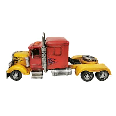 Red Semi-Truck Metal Model