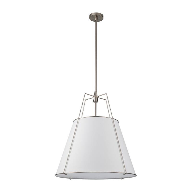 Mid Century 4-Light Conical Fabric Shade Lantern Pendant Ambient Light