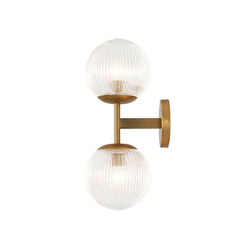2-Light Chic Modern Dual Ribbed Glass Vanity Light - 6.3 in