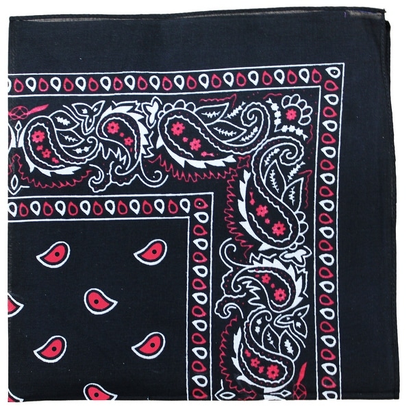 Large plain BLACK cotton bandana headscarf 27 inches square