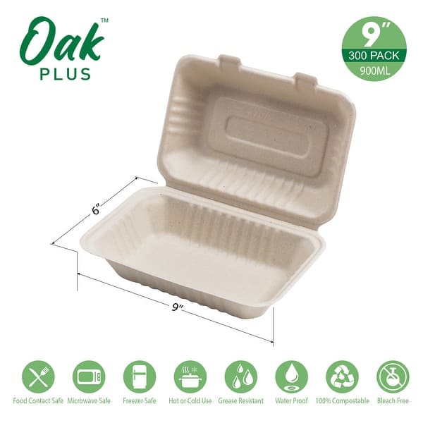 300Pack White 2 Compartment with Lids Meal Prep Containers