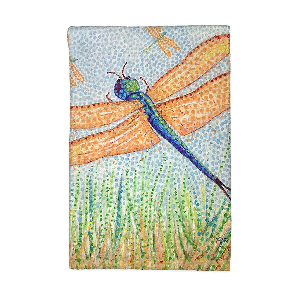 Pointillist Dragonfly Kitchen Towel - 16x25