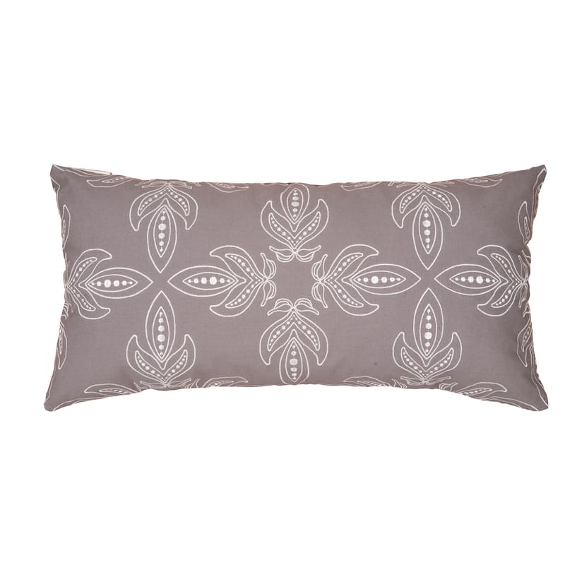 12" x 24" Gray Hoveau Embroidered Pillow