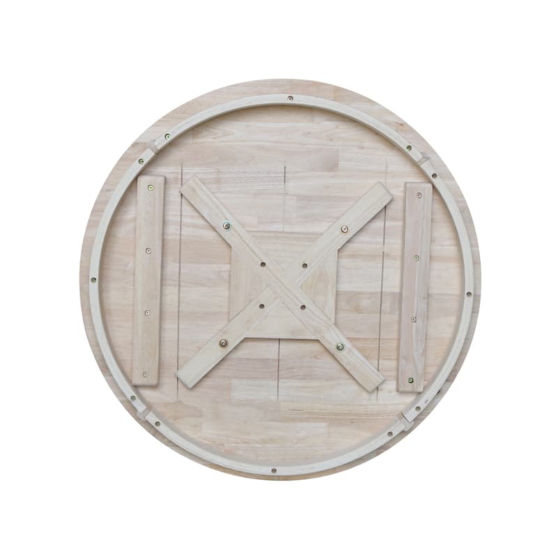 Round Pedestal Dining Table - Solid Wood Table for Kitchen, Dining Room, Breakfast Nook - 30