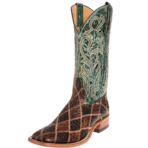 Horse Power Western Boots Mens Leather Cowboy Patchwork Brown