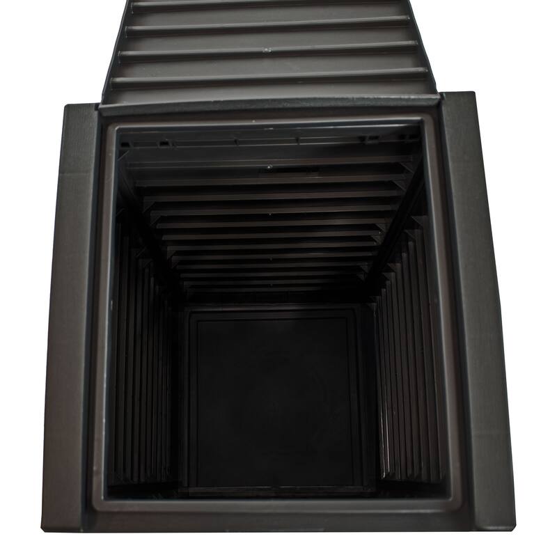 Sunnydaze 39-Gallon Patio Trash Can with Lid - Black