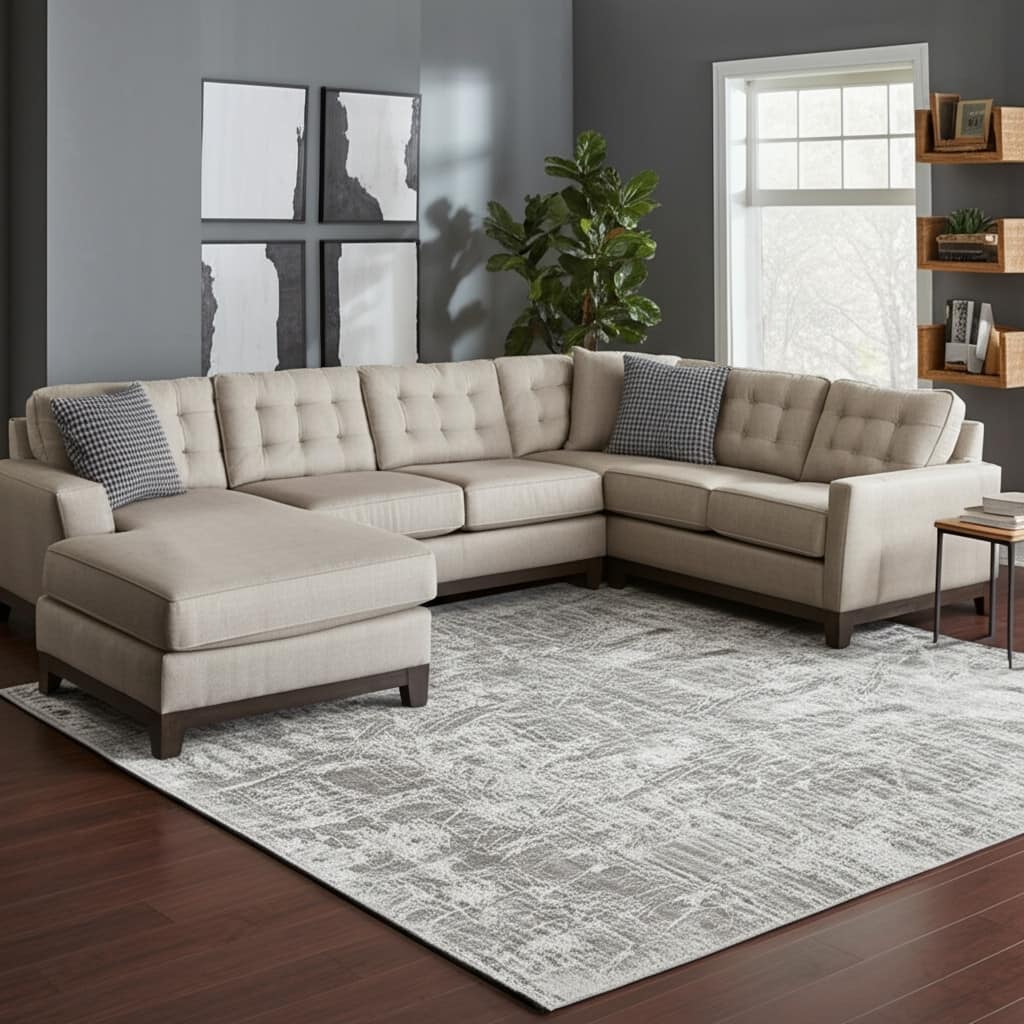 HomeRoots Abstract Casual Rectangle Area Rug - 180.00 in. x 144.00 in. x 0.39 in.