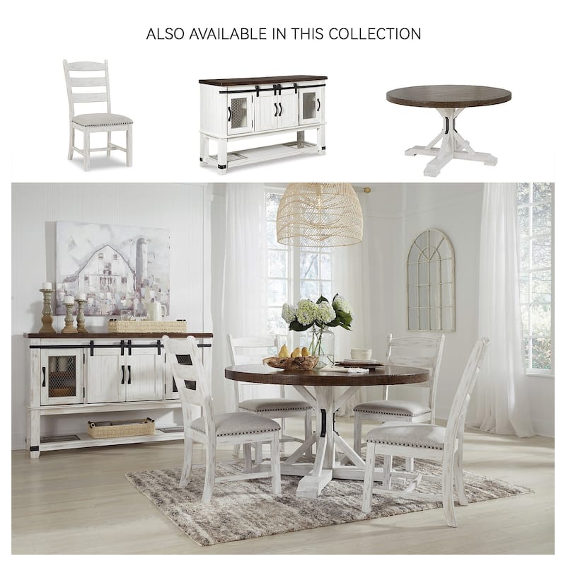 Signature Design by Ashley Valebeck Brown/White Dining Table - 54"W x 54"D x 30.13"H