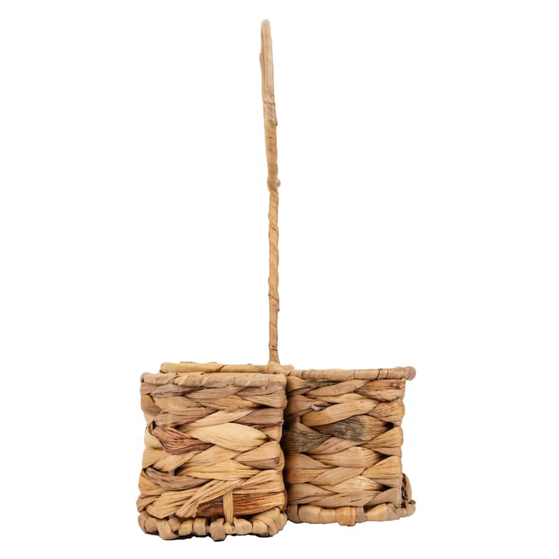 JoJo Fletcher Woven Natural Water Hyacinth Kitchen/Utensil Caddy