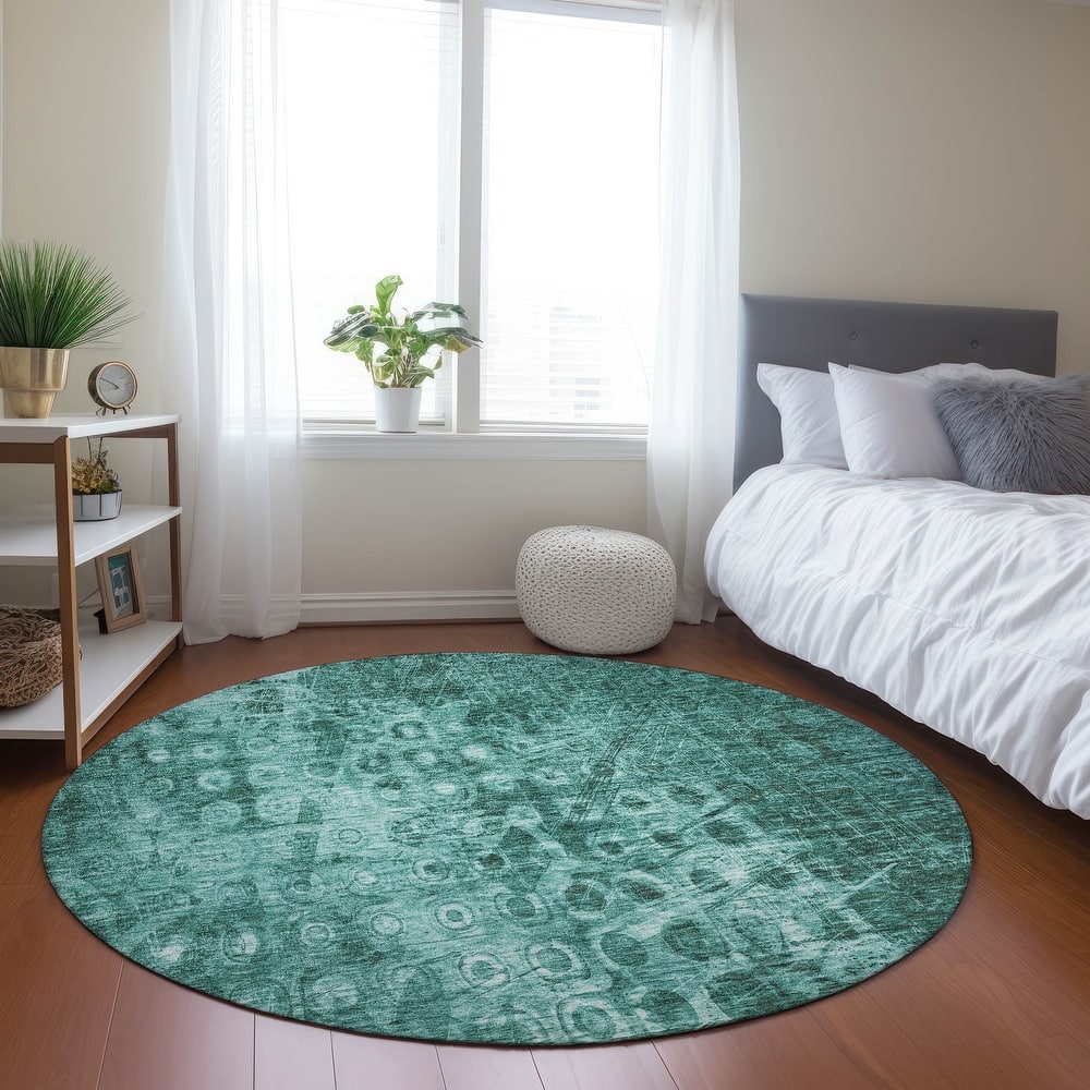 Machine Washable Indoor/ Outdoor Chantille Abstract Modern Rug