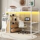 preview thumbnail 5 of 11, Twin Size Metal&Wood Loft Bed Frame with Desk, Shelves & 2 Big Built-in Drawers, LED Light and USB Charging Station for Bedroom