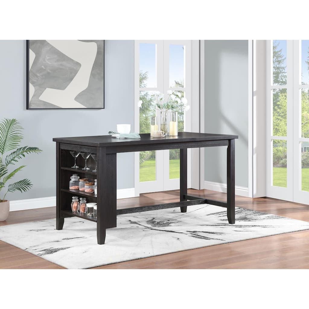 Fordham Dark Grey Dining Table with Storage Shelf
