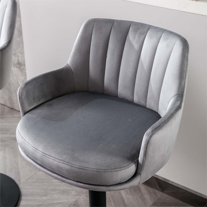 Bar Stools Set of 2 - Adjustable Barstools with Back and Footrest